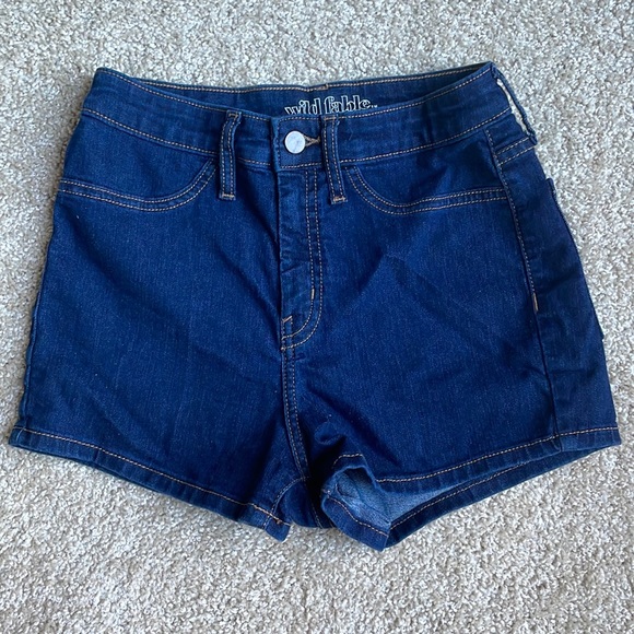 Wild Fable high waisted dark stretch denim shorts